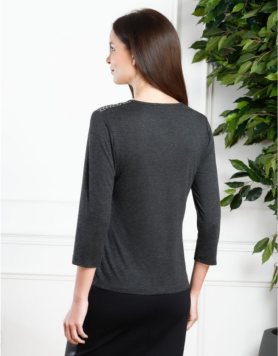 Top imprimé noir blanc