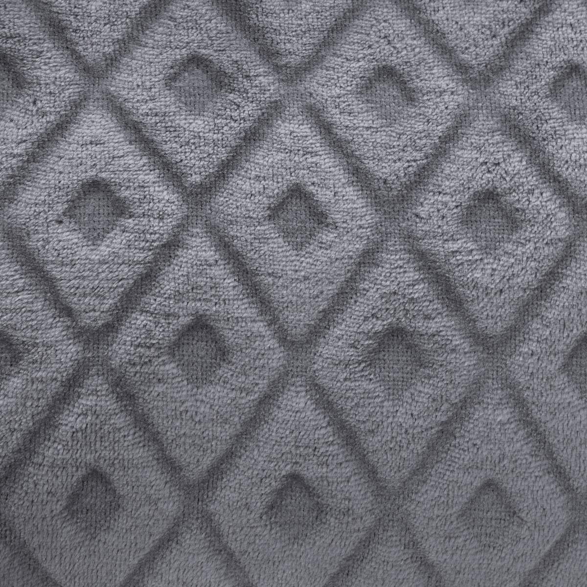 PLAID FLANELLE 3D LOSANGE GRIS 180X230CM