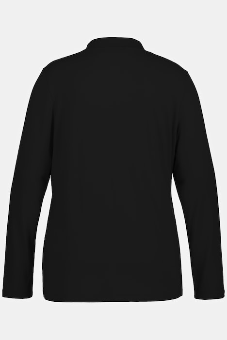 Shirt, Cut-Out, Slim, drapierter V-Ausschnitt, Langarm