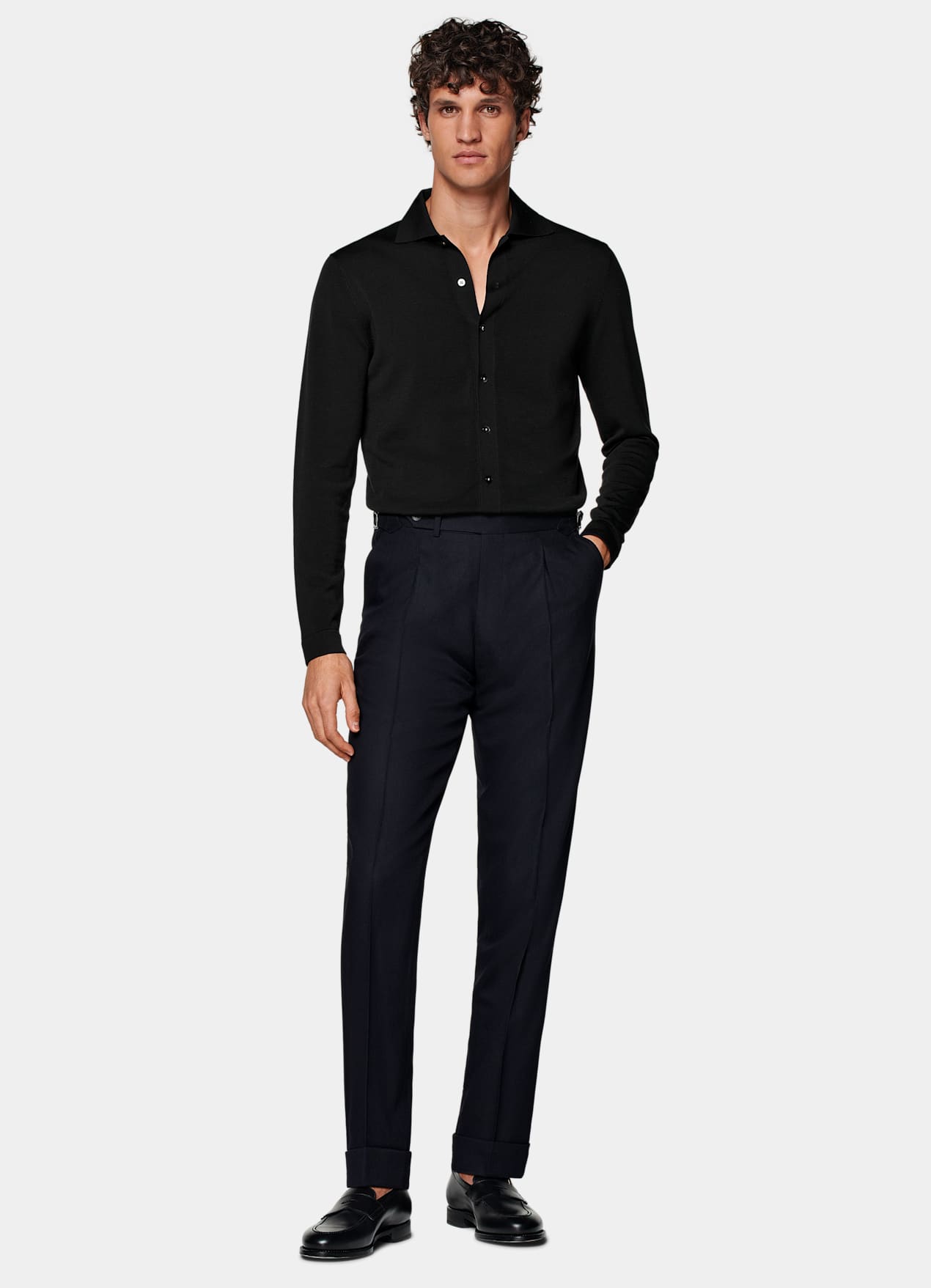 Pantalon Slim Leg Tapered bleu marine