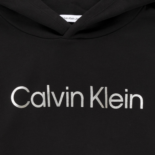 Calvin Klein Jeans - INSTITUTIONAL SILVER LOGO HOODIE - Noir