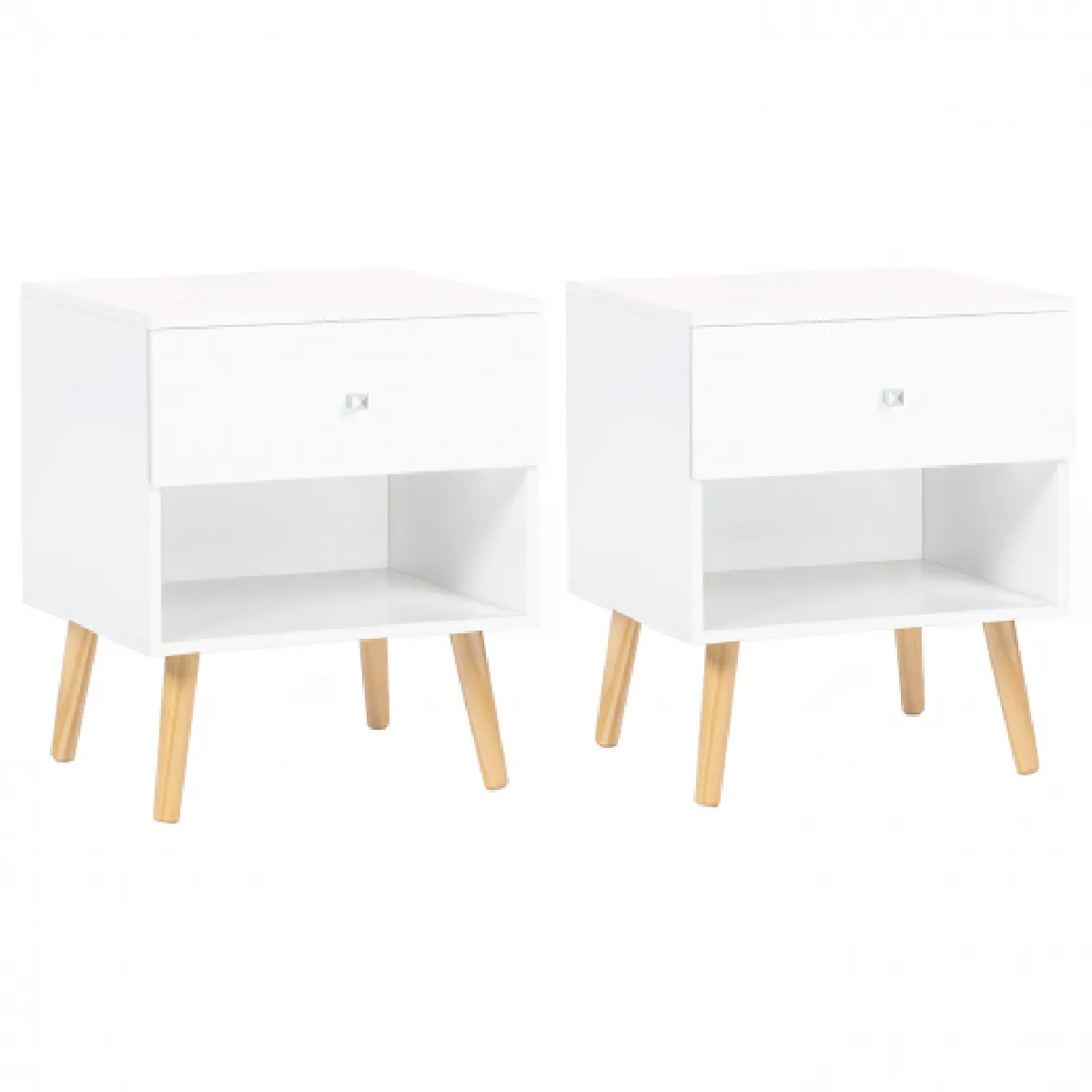Idmarket MARKET Lot de 2 chevets EMMIE - Blanc