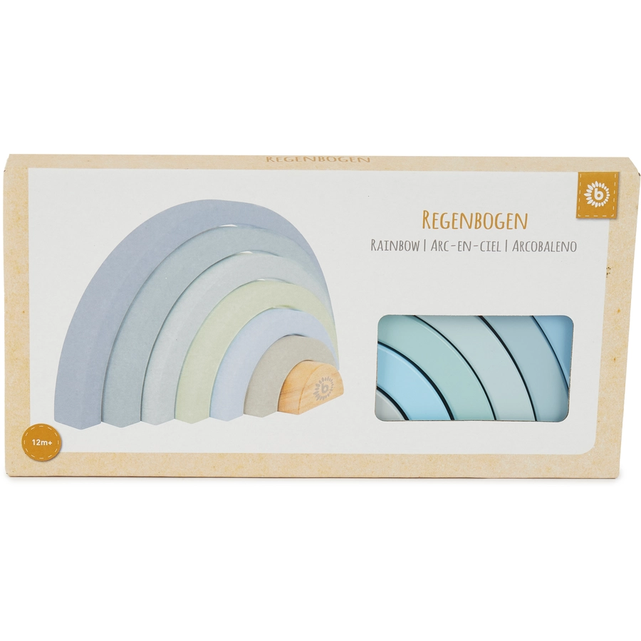 bieco Holz Regenbogen zum Stapeln blau