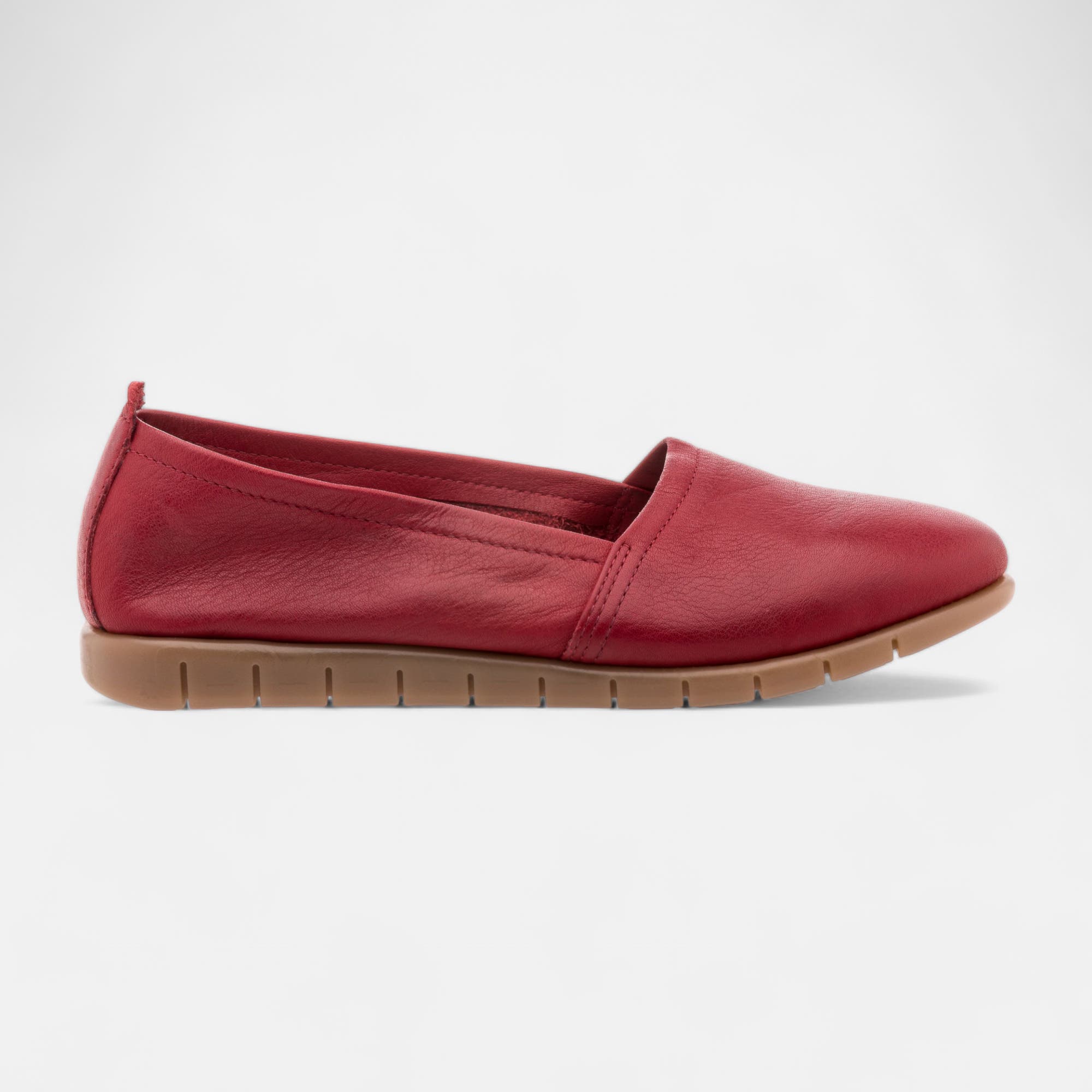 Mocassins Femme en cuir rouge