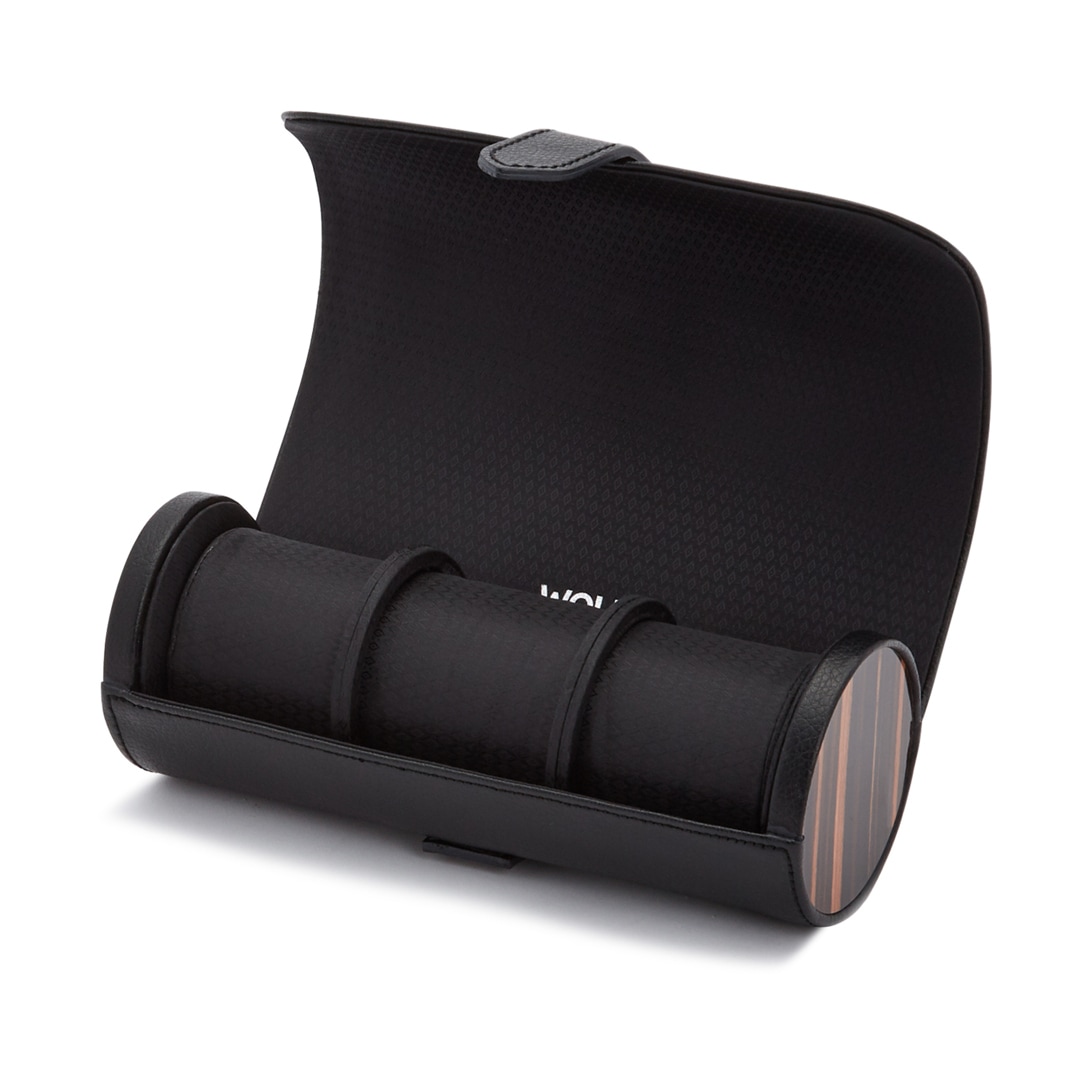 Wolf 1834 Roadster 3er Uhrenrolle Schwarz