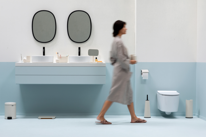 ReNew Toiletrolhouder met klep - Soft Beige