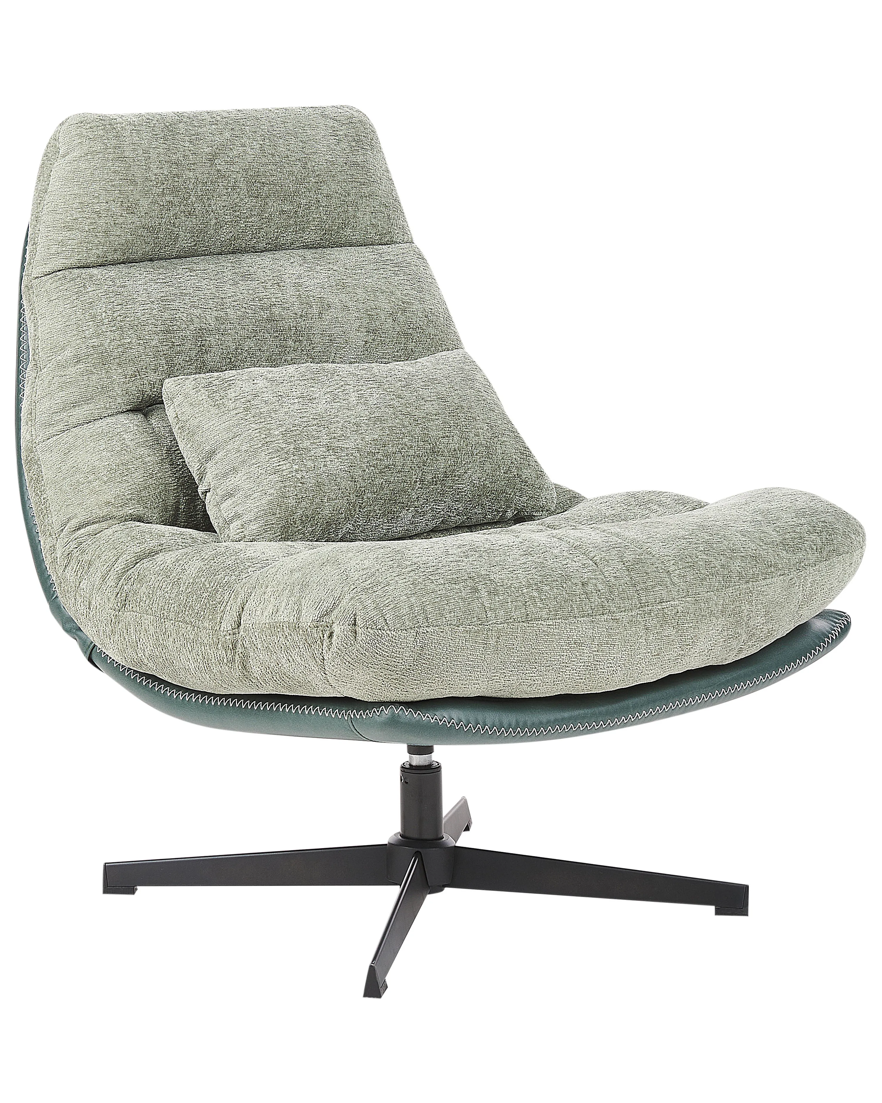 Draaifauteuil TOVIK met voetenbank Chenille Lichtgroen