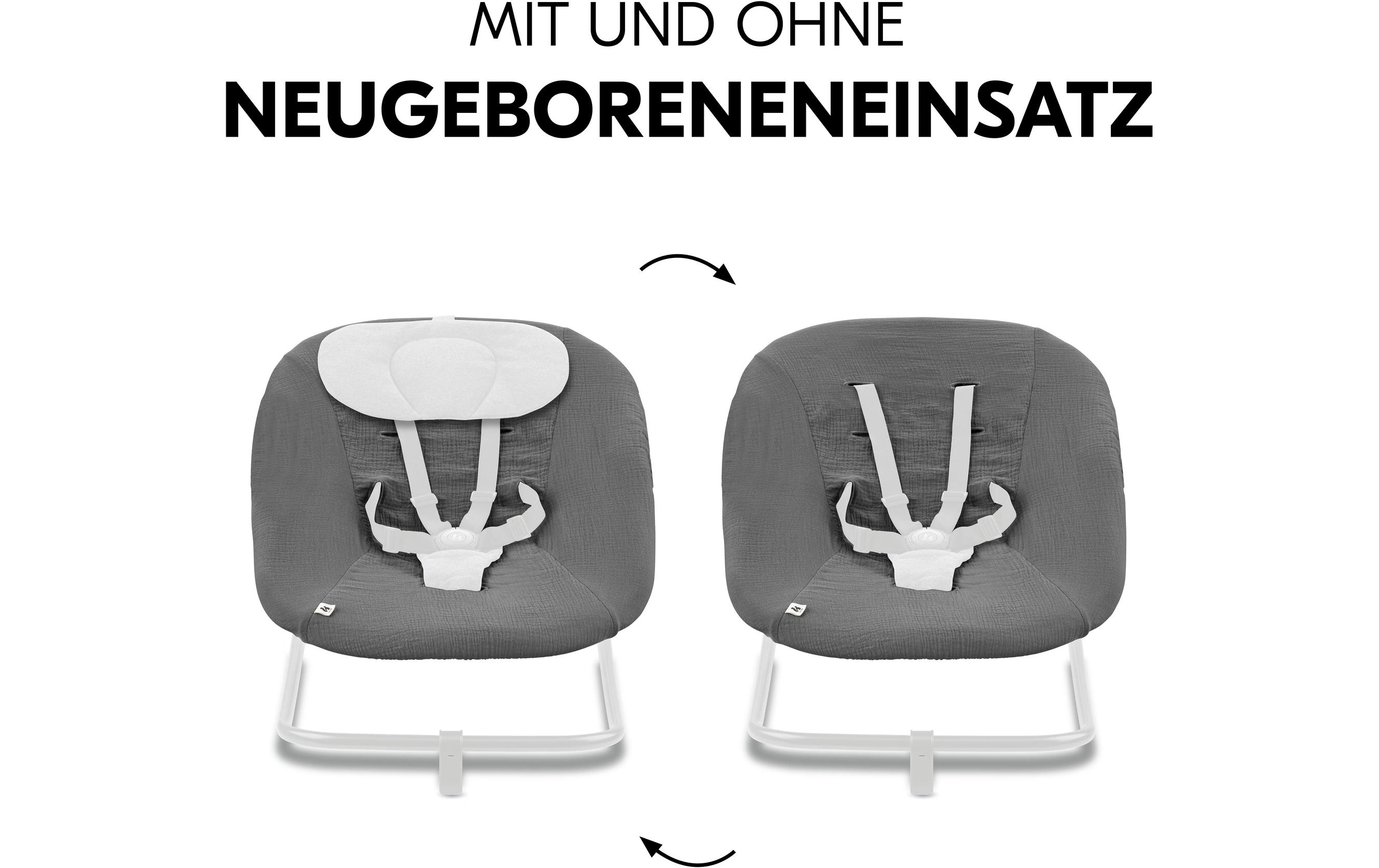 Hochstuhl Bouncer Bezug Dark GreyAtmungsaktiver Baumwollbezug für Babywippen