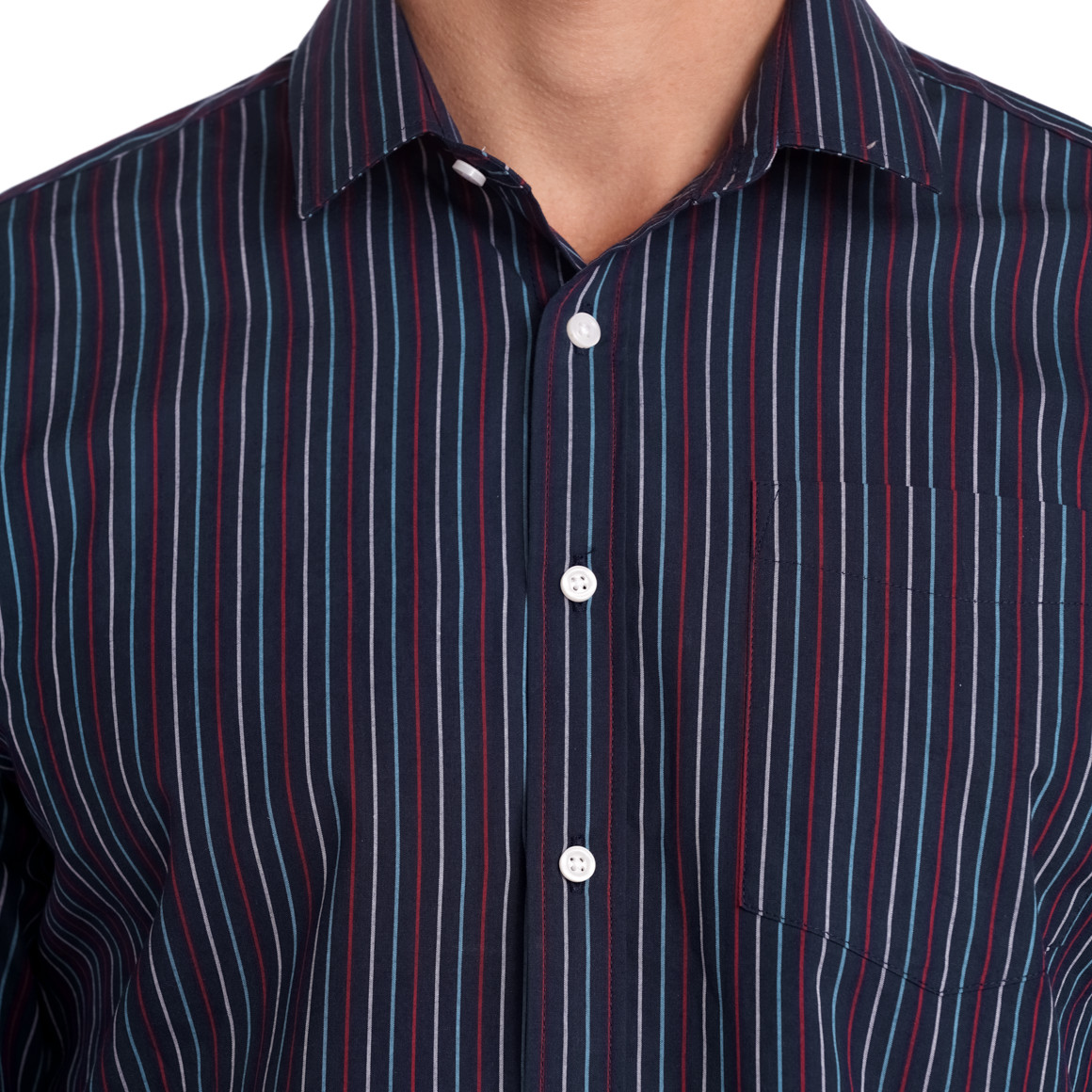 VanVaan Herren Hemd mit Streifen dunkelblau / rot / blau