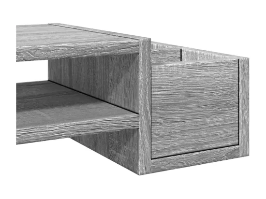Support de moniteur et rangement sonoma gris bois d'ingénierie