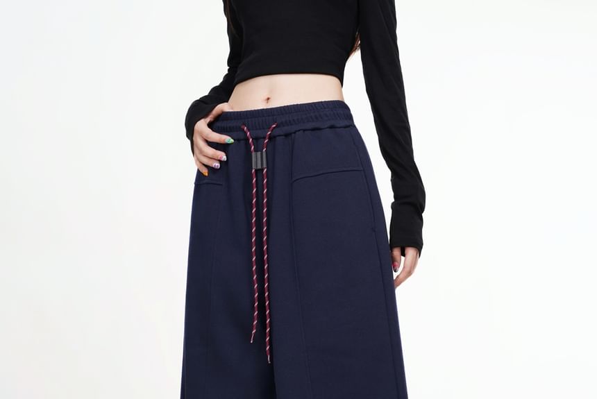 Taragon - Hoge taille effen wijde broek