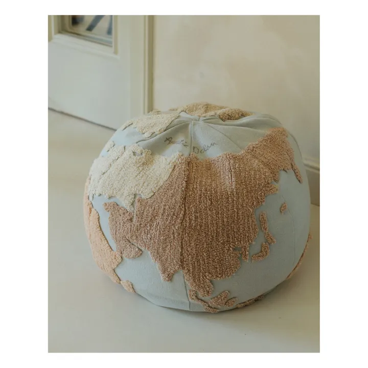 Lorena Canals Pouf World map | Bleu ciel