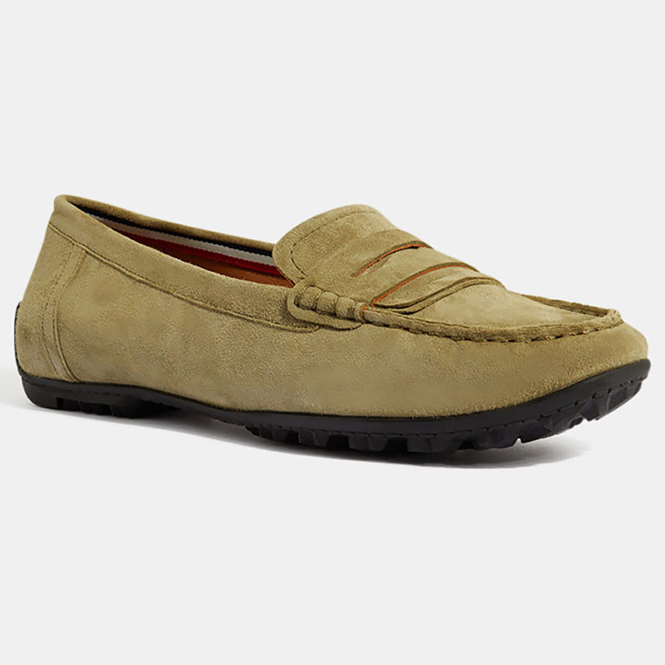 Geox Mocassins en Velours de Cuir Kosmopolis kaki