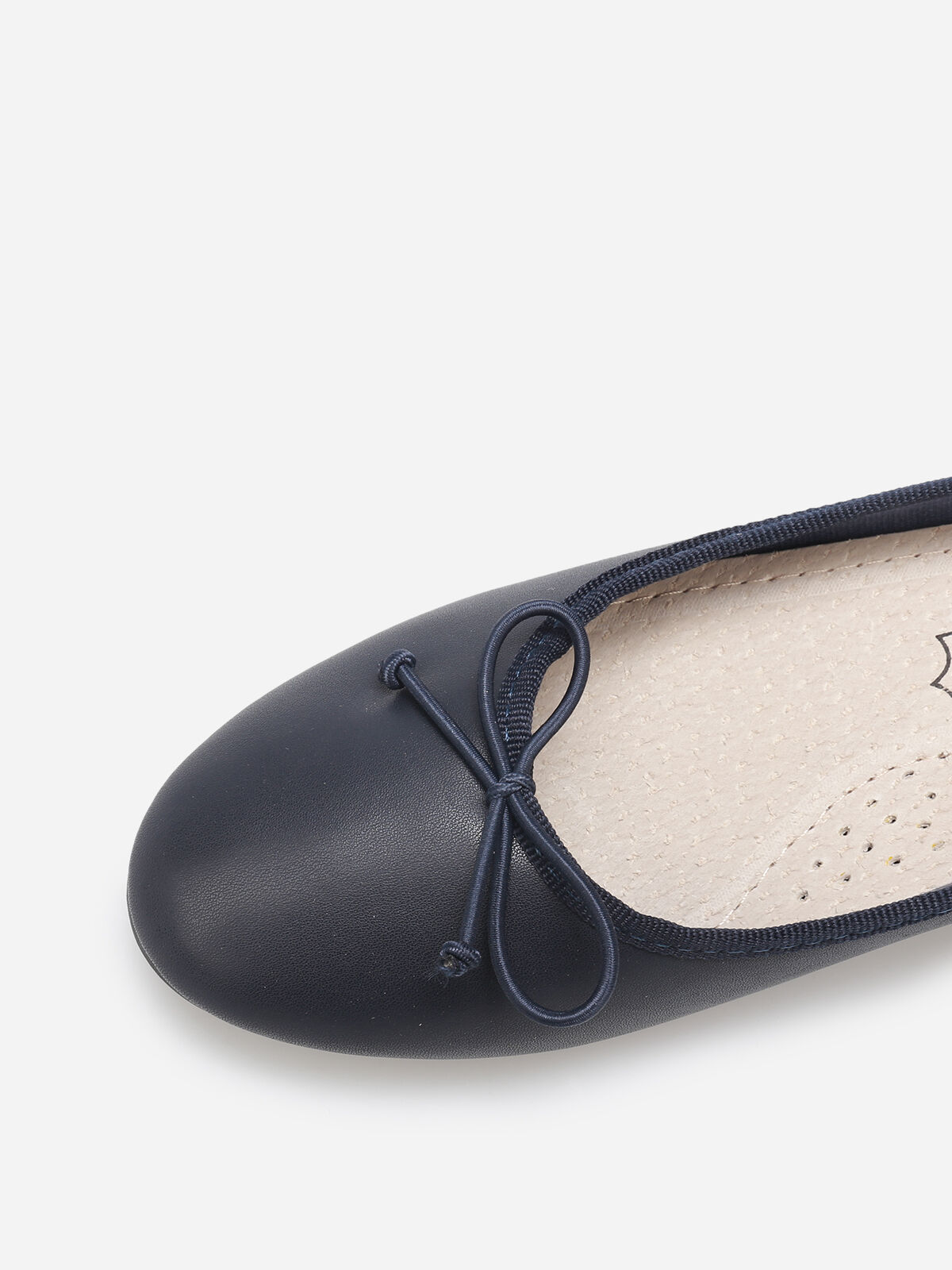 Ballerines à talon avec nœud- Bleu marine
