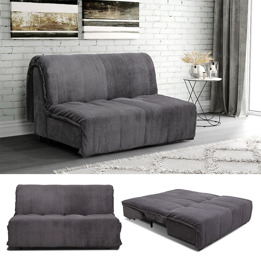 VitaliSpa Schlafsofa mit Bettkasten Malta, Grau, Klappcouch mit Schlaffunktion