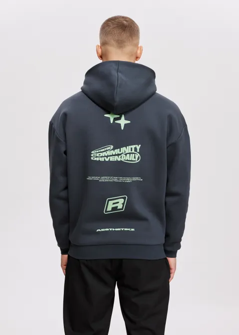 Hoodie met print community driven grijs (GRS.CHA)