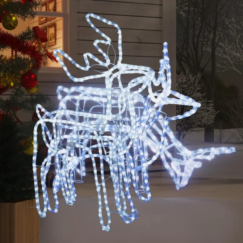vidaXL 3-delige Kerstfigurenset rendier koudwit