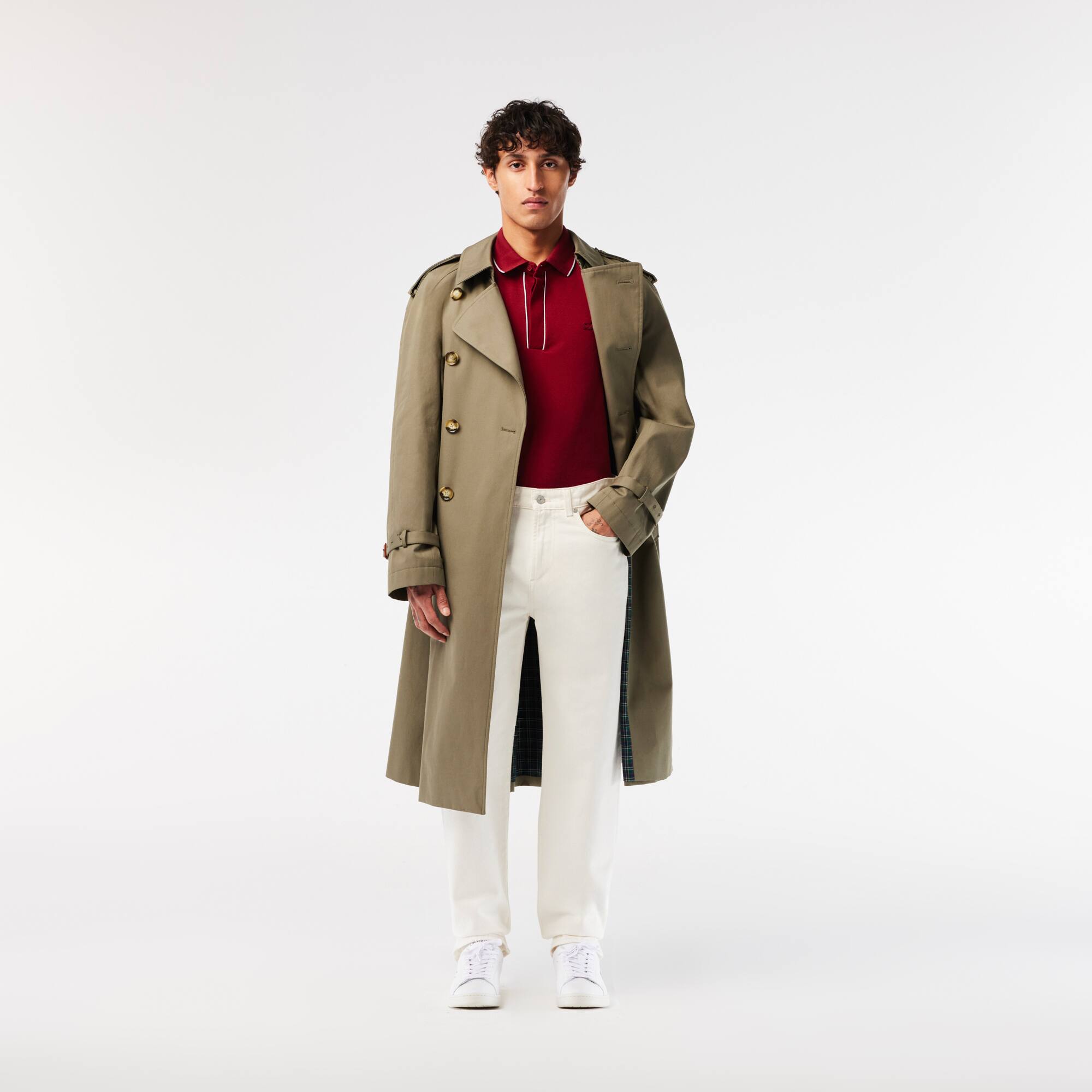 Polo Smart Paris en coton stretch liseré contrasté Manches Courtes - Rouge - Lacoste - Homme