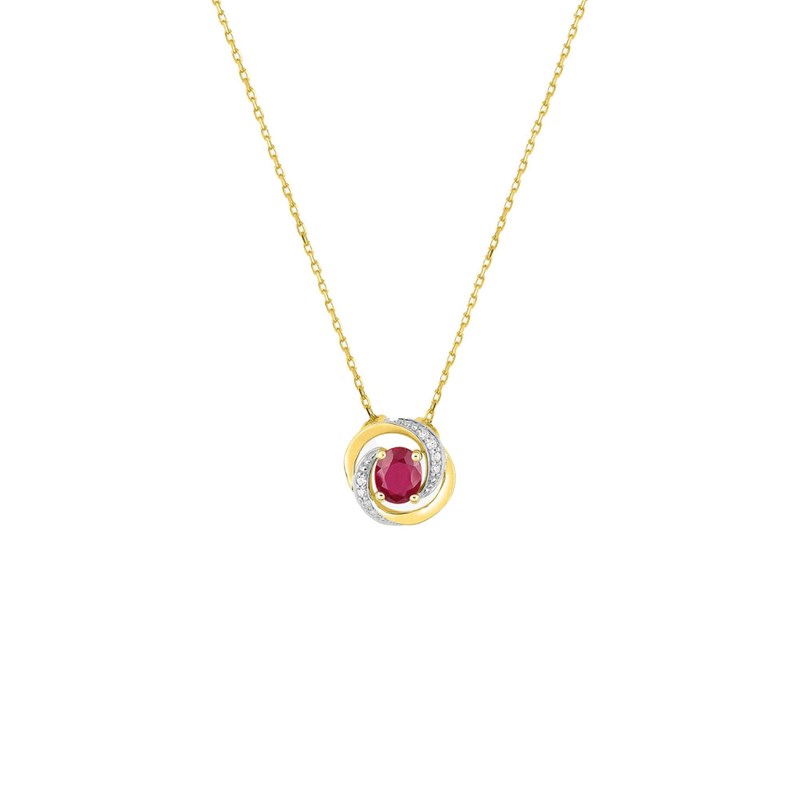 Collier Femme - rubis - Or 18 Carats - Longueur : 42 cm