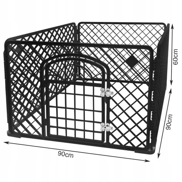 Lekeplass for kjæledyr - svart - 90 x 90 x 60 cm