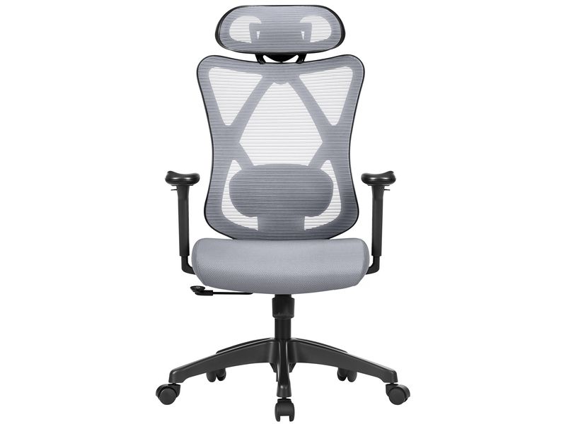 Songmics Bürostuhl mit Netzrücken, Kopfstütze und Armlehnen Ergonomischer Schreibtischstuhl