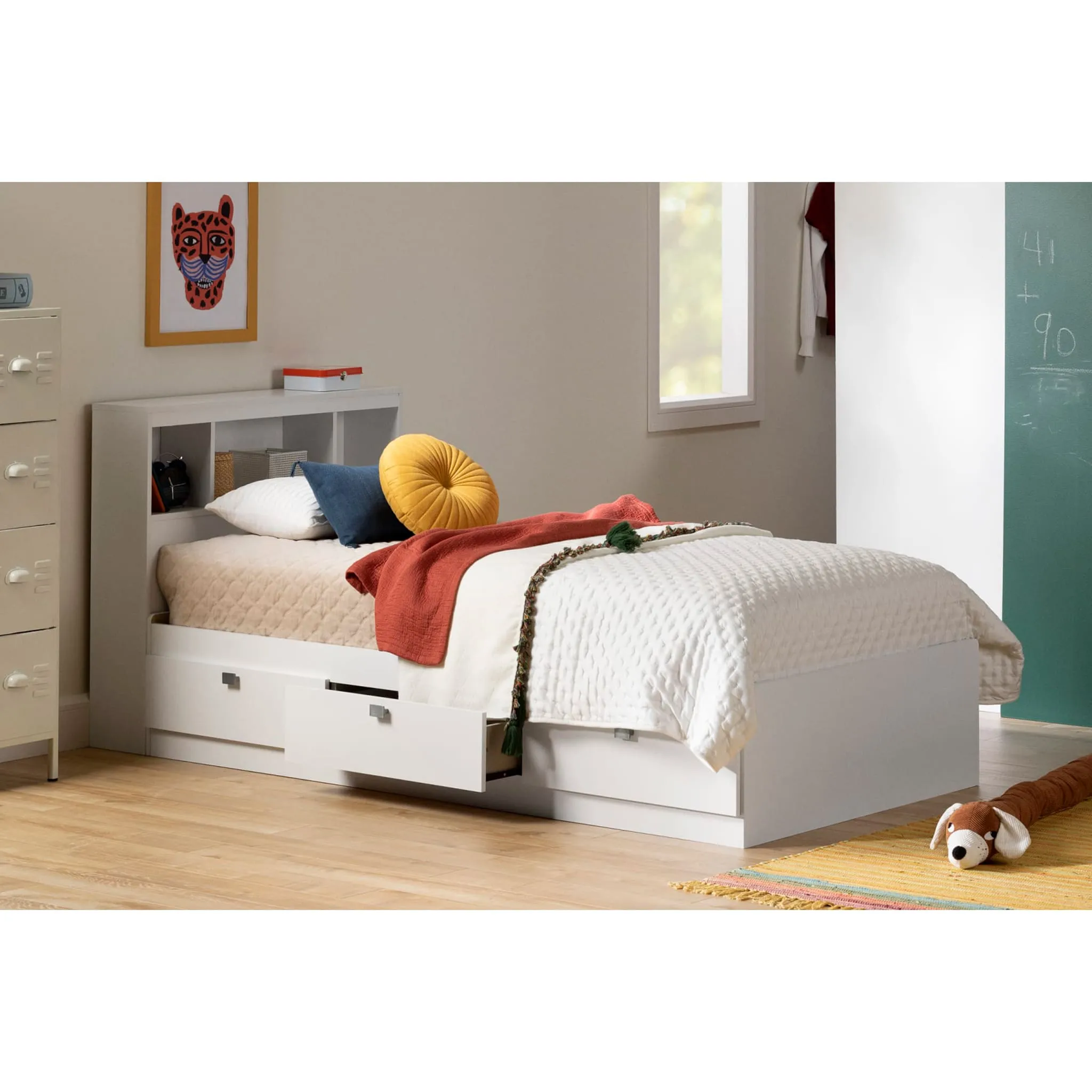 South Shore Lit Matelot Simple 3 Tiroirs Spark - Blanc Solide