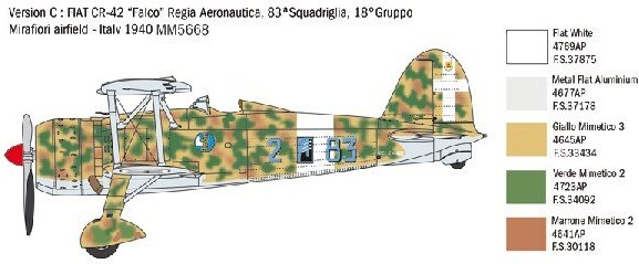 Italeri - Fiat Cr 42 Falco Fly Byggesæt - 1:48 - 2801