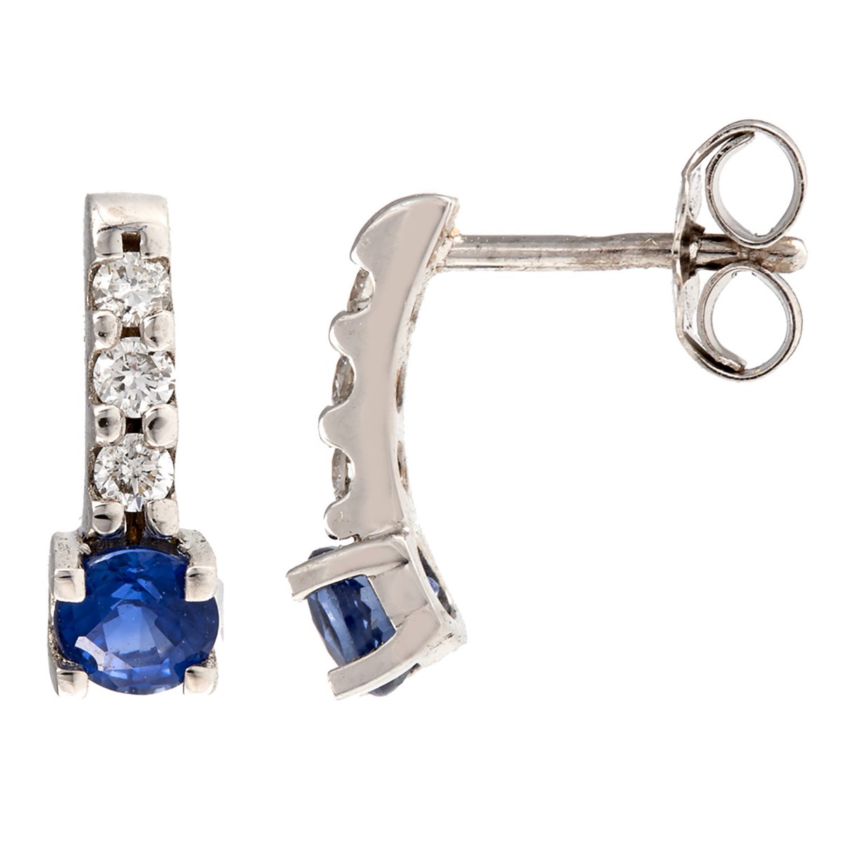Boucles d'oreilles Brillaxis or diamants saphirs