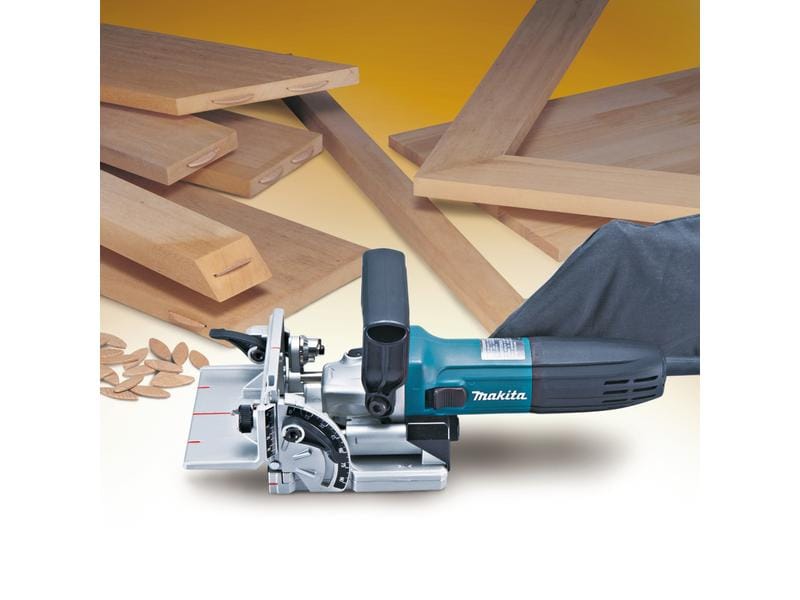 Makita Verbindungsnutfräse PJ7000J 700 W Nutfräse für Zimmerleute und Einrichtungsmonteure