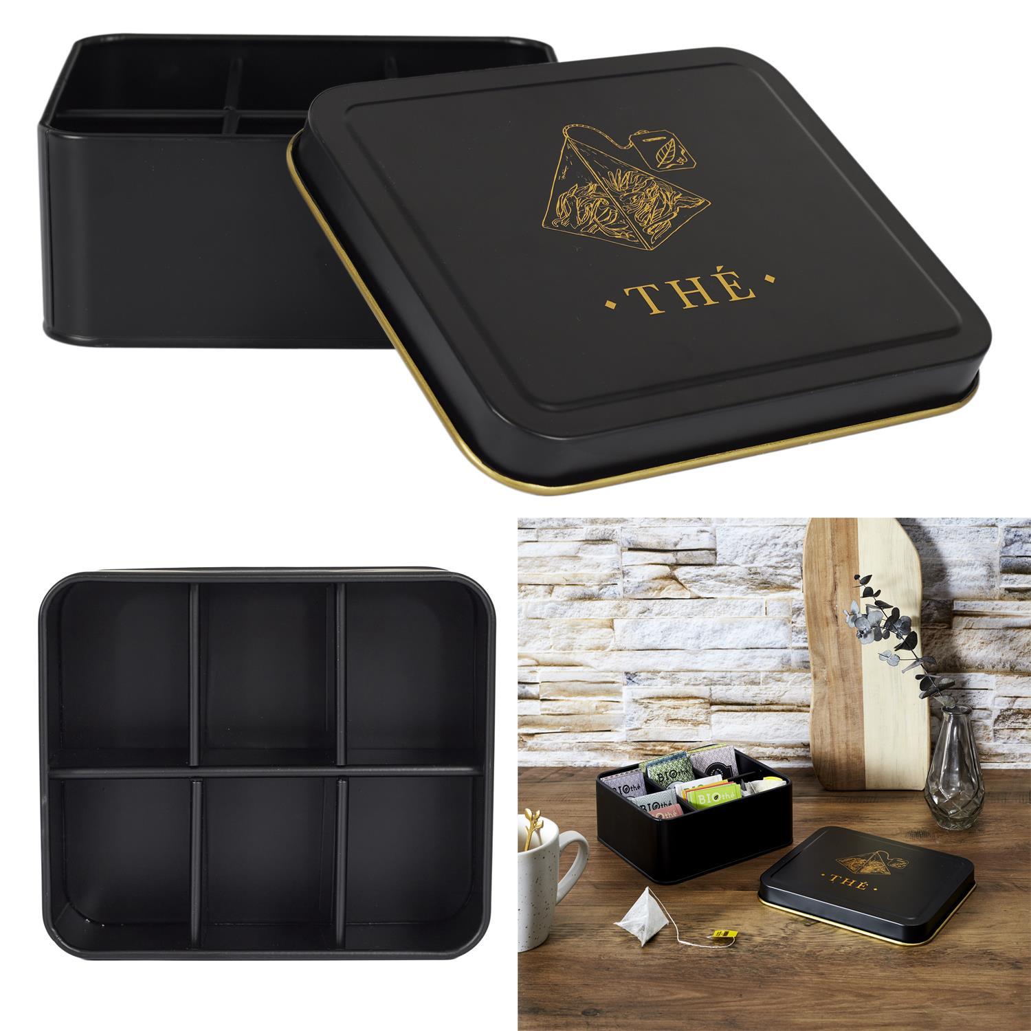 BOITE METAL NOIR ET DORE DOSETTE THE