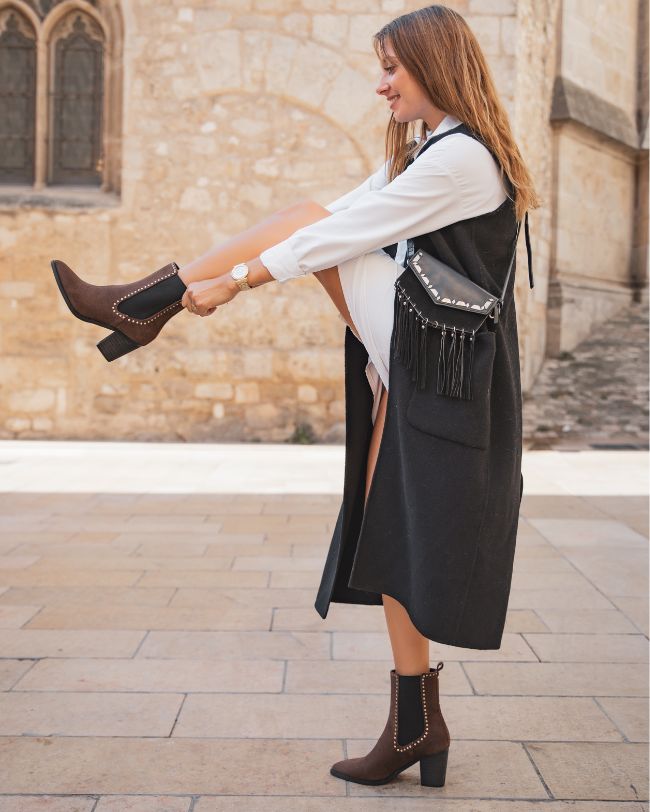 Bottines femme marron à talon - Eliette