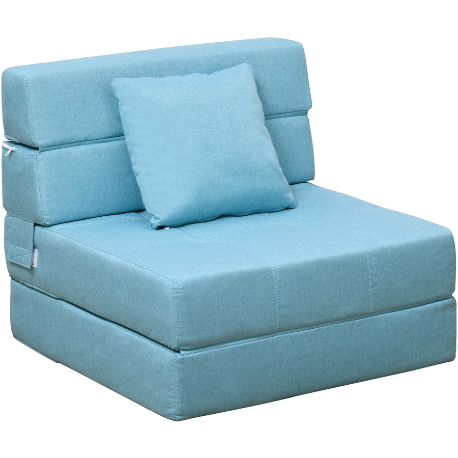 HOMCOM Schlafsessel mit waschbarem Kissen blau