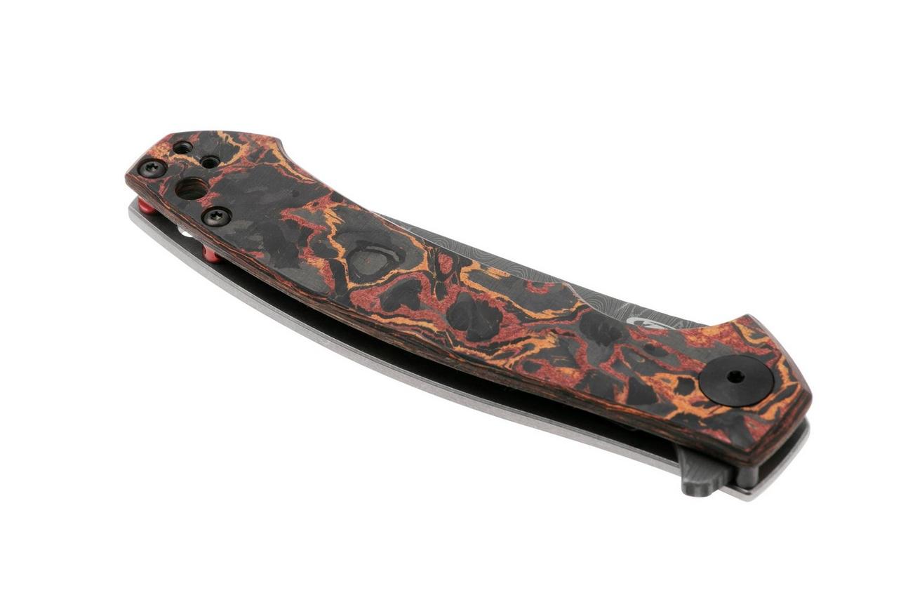 Zero Tolerance 0450CFDAMS Limited Vegas Forge Damascus, Marble Carbon Fiber, zakmes