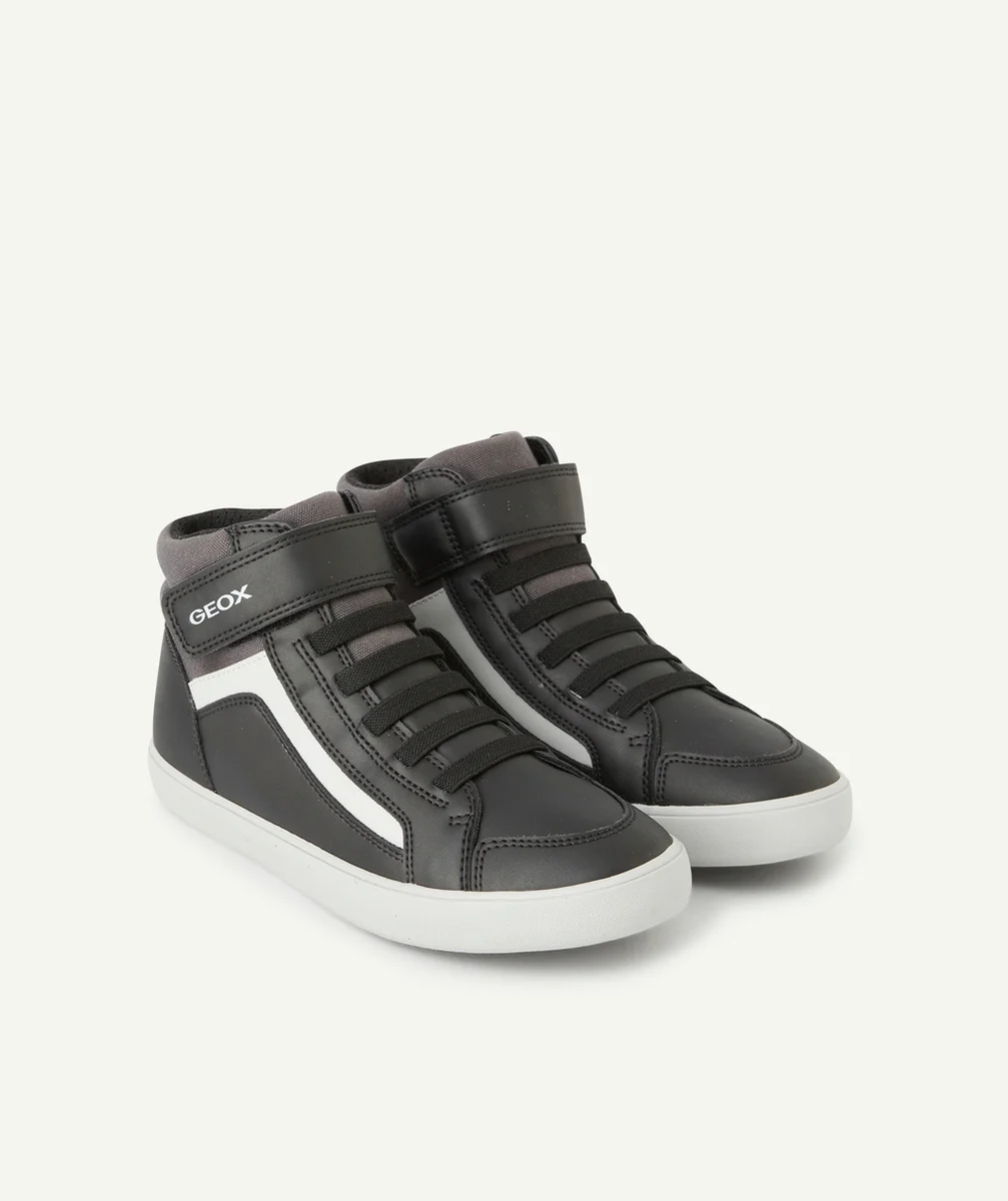 GEOXBASKETS MONTANTES GISLI NOIR ET GRIS FONCÉ