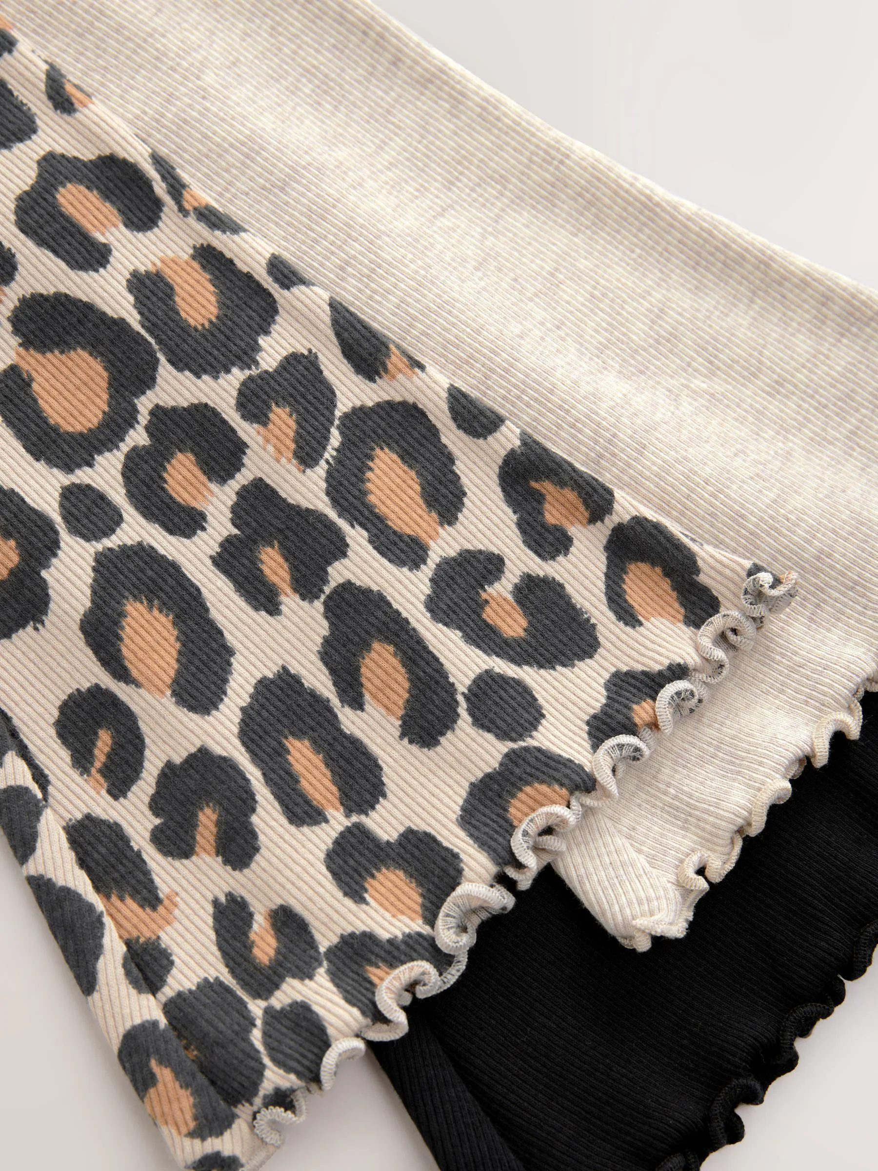 Neutraal dierenprint - Flare leggings 3 stuks (3mnd-7jr)