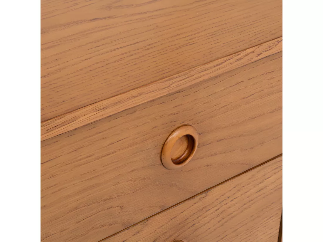 Meuble Coiffeuse 2 tiroirs en Bois Miel H 126 cm