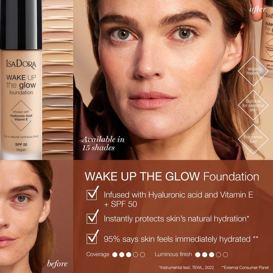 Isadora Wake Up The Glow Foundation 1C 30ml