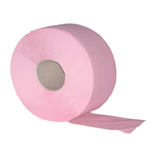 Papier toilette rouleau mini géant rose 2 plis 160m 9,5 x 17,5 cm certifié Ecolabel Papeco