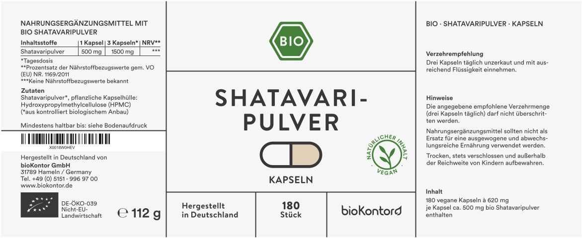 bioKontor Shatavaripulver Kapseln