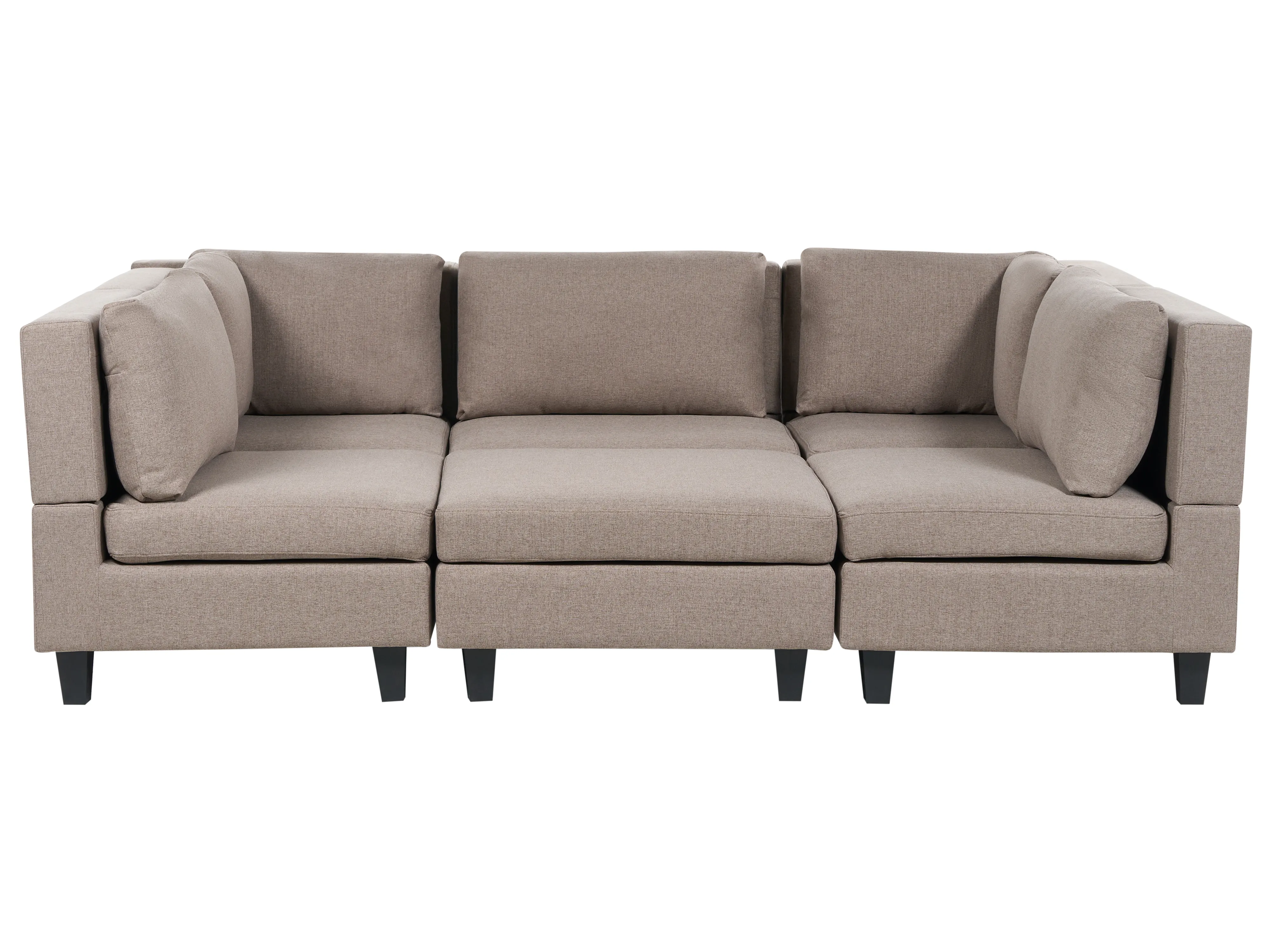 Modulaire U-vormige bank 5-zits UNSTAD Stof Bruin met ottomaan