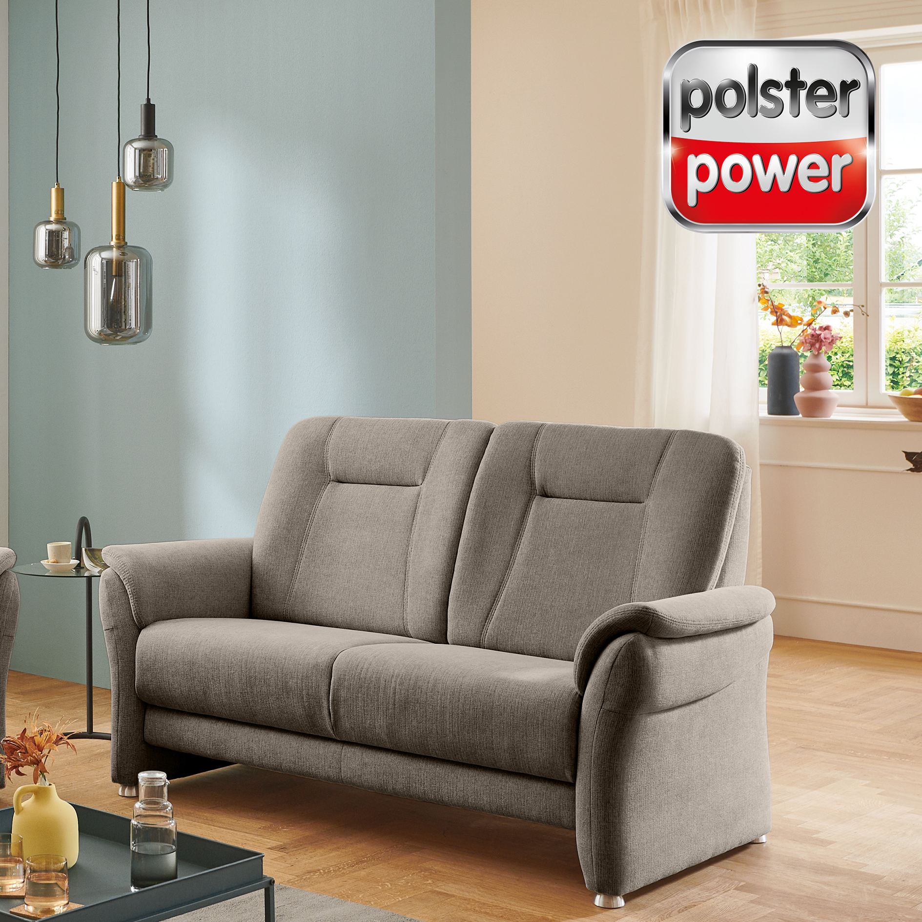 polsterpower 2,5-Sitzer-Sofa - mandel - Basismodell