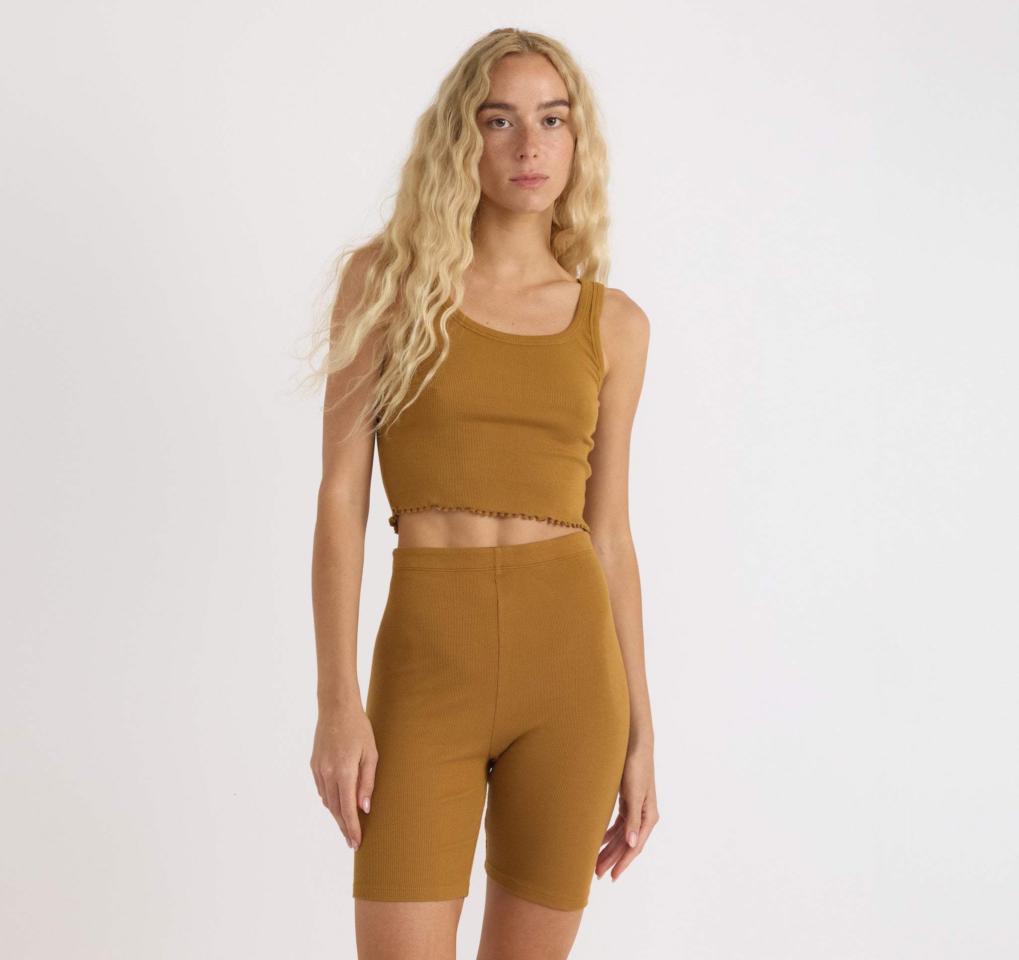 ORGANIC COTTON<br>Core Rib Crop Tank Top