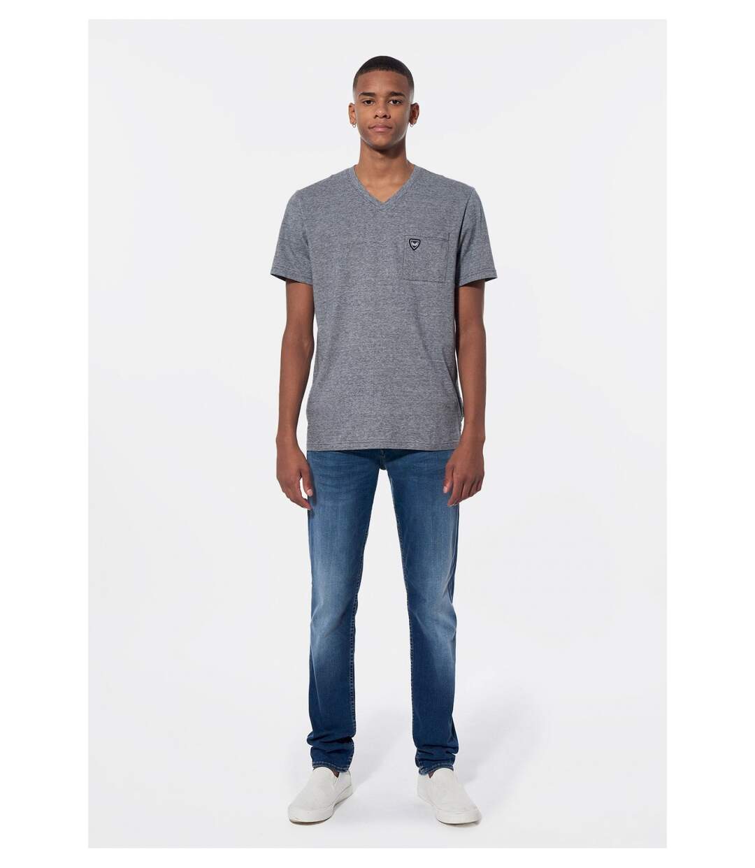 Tee shirt chiné coton bio   -  Kaporal - Homme