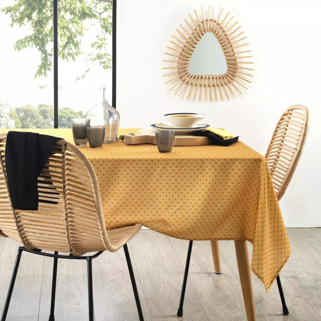 Nappe rectangulaire anti tache (140 x 240 cm) Paty Jaune ocre