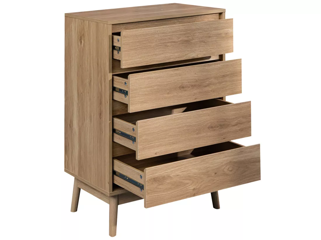 Commode 4 Tiroirs en bois Brun de style Nordique