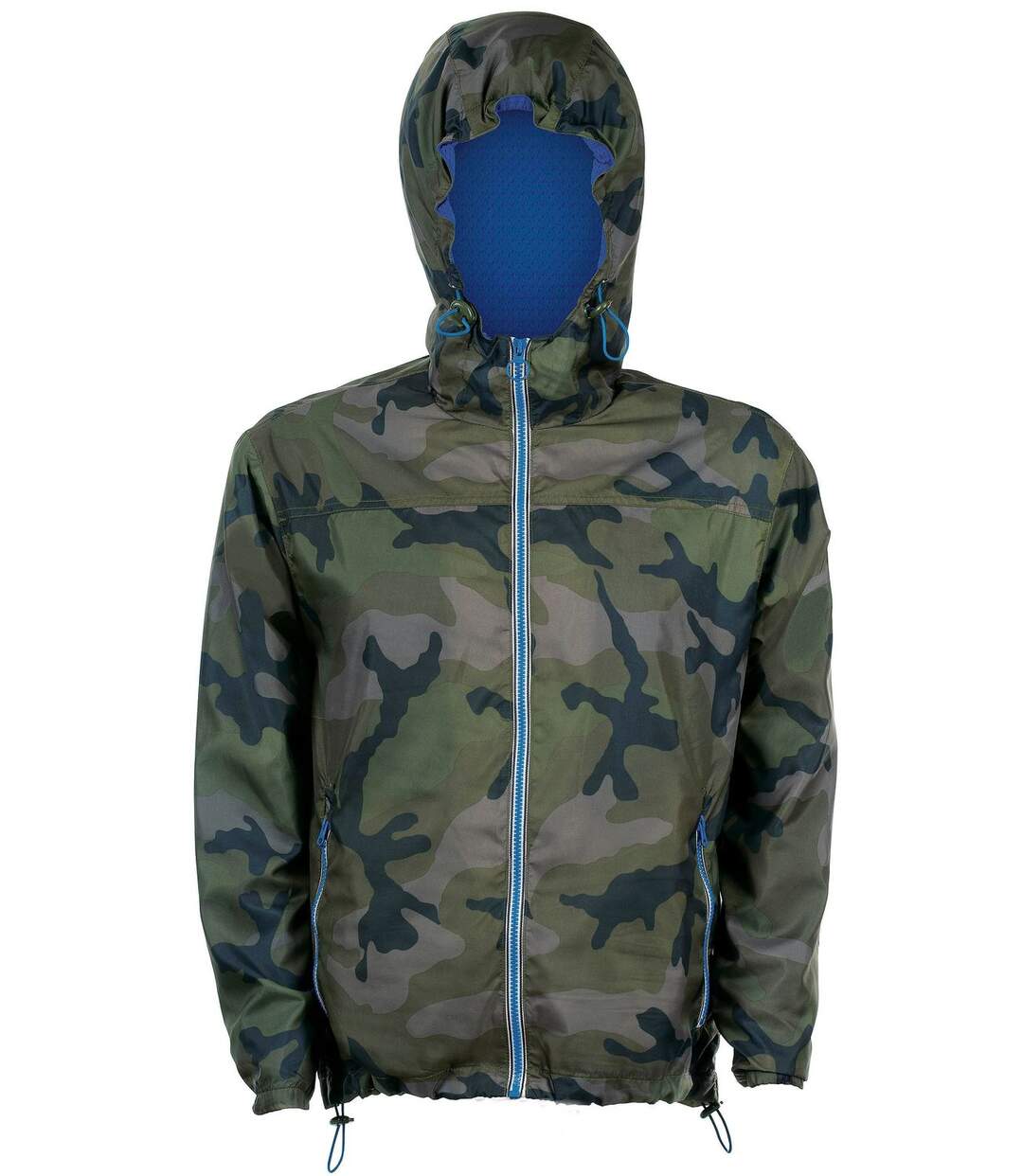 Veste coupe-vent imperméable doublé 01171 - vert camouflage- unisexe