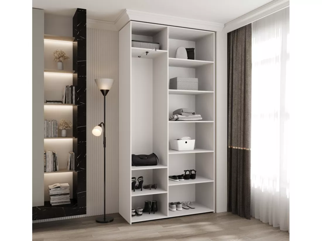 Armoire à portes battantes Como 2 245,5/120/40 3 portes (blanc/noir)