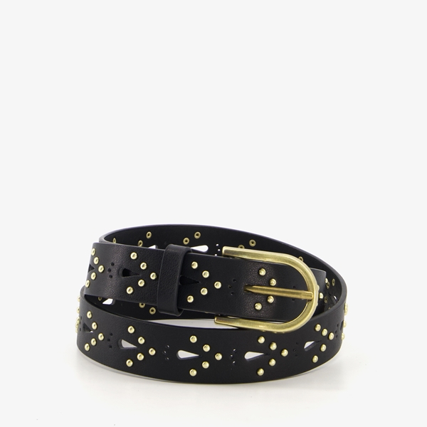 Dames riem met goudkleurige studs zwart
