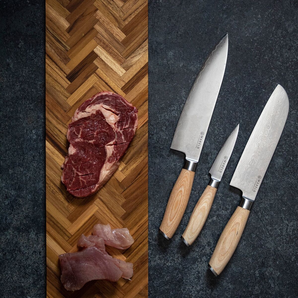 Akio Santoku knivsett, 3 kniver