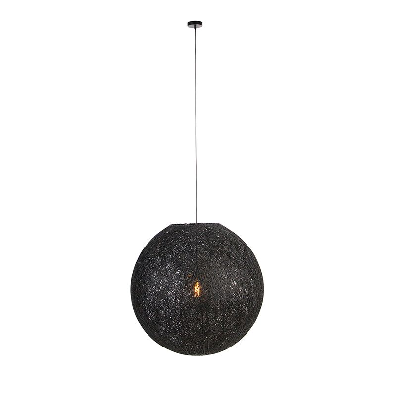 Landelijke hanglamp zwart 80 cm - Corda